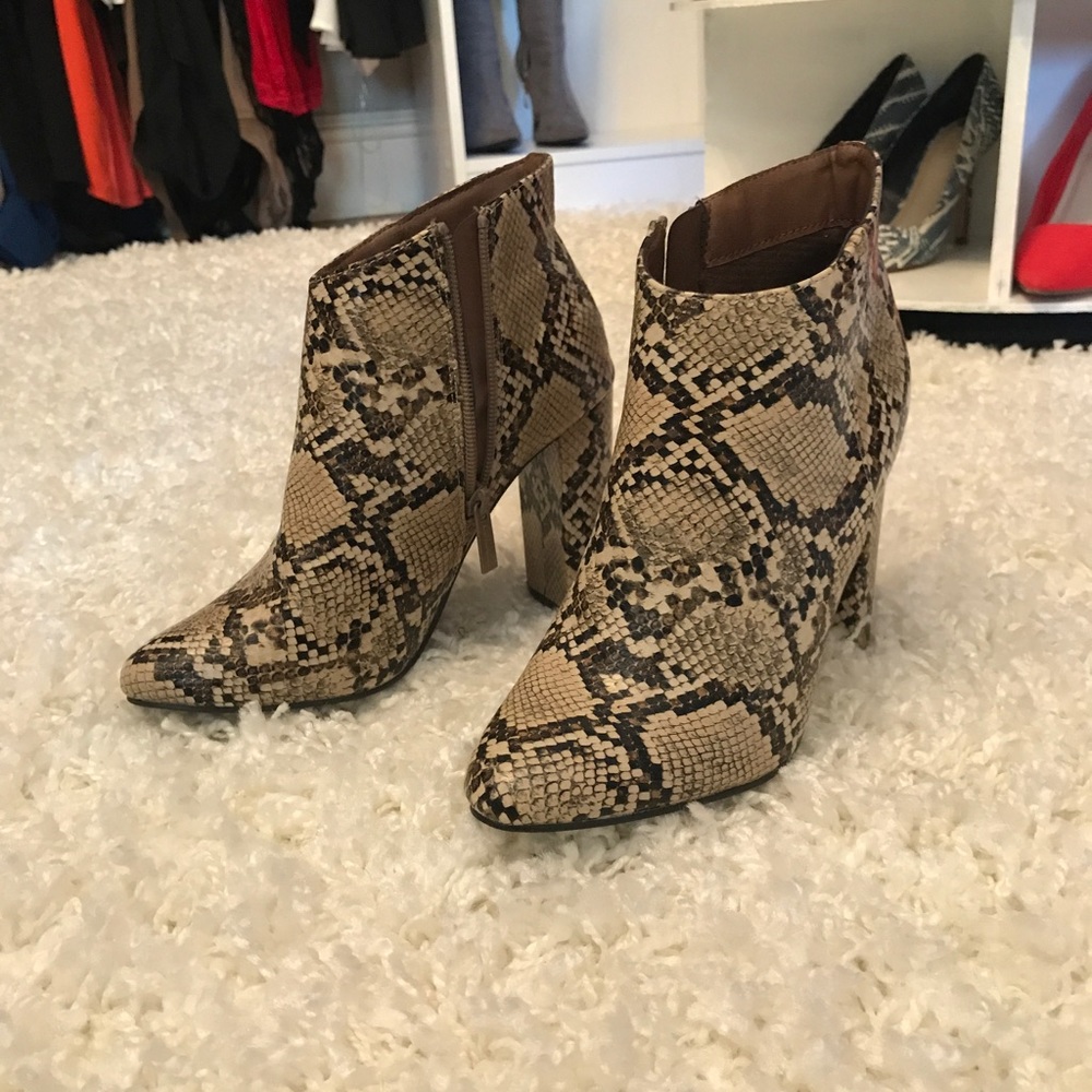 Python Faux Leather Booties